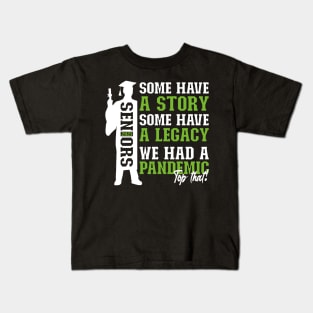 Pandemic Graduation | White And Green Text Boys Funny Graduation Kids T-Shirt